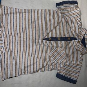 Striped Button-Up Shirt with Pocket